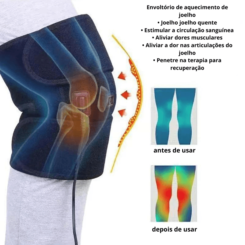 Joelheira de aquecimento para alívio da dor nas articulações do joelho - bonbrasil