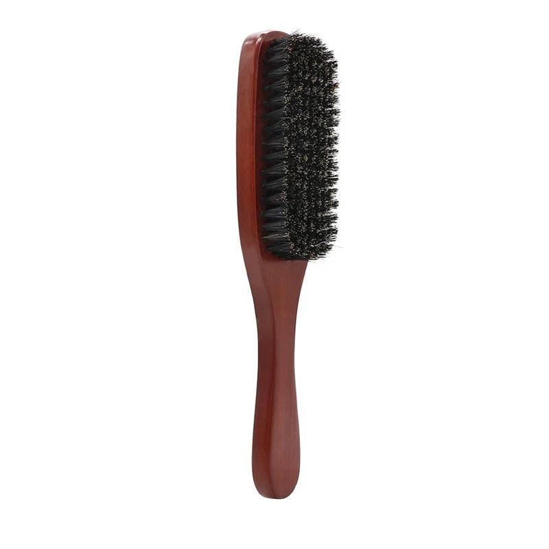 Wood Handle Boar Bristle Beard Brush Shaving Tool Hair Brush Wooden Curved Men Beard Shaving Brush Hair Stylist Mustache Brushes - bonbrasil