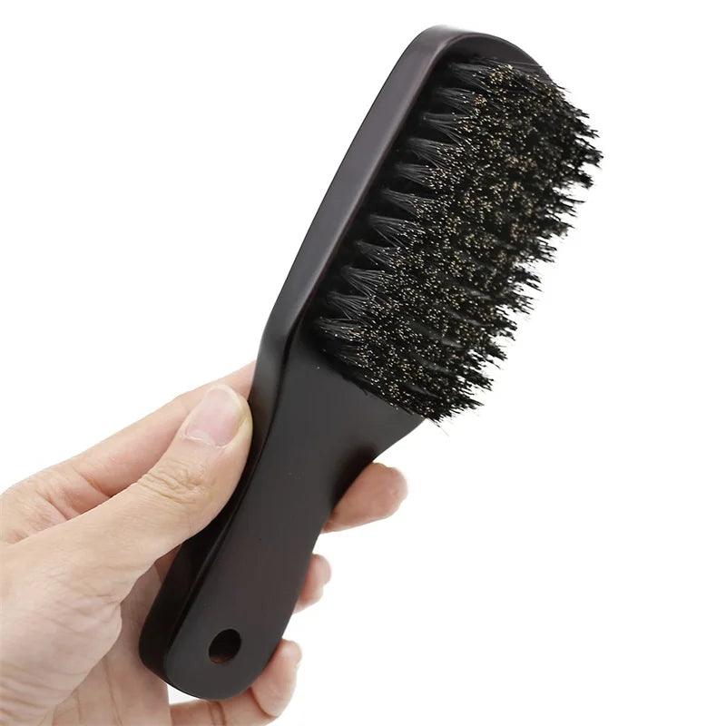 Wood Handle Boar Bristle Beard Brush Shaving Tool Hair Brush Wooden Curved Men Beard Shaving Brush Hair Stylist Mustache Brushes - bonbrasil