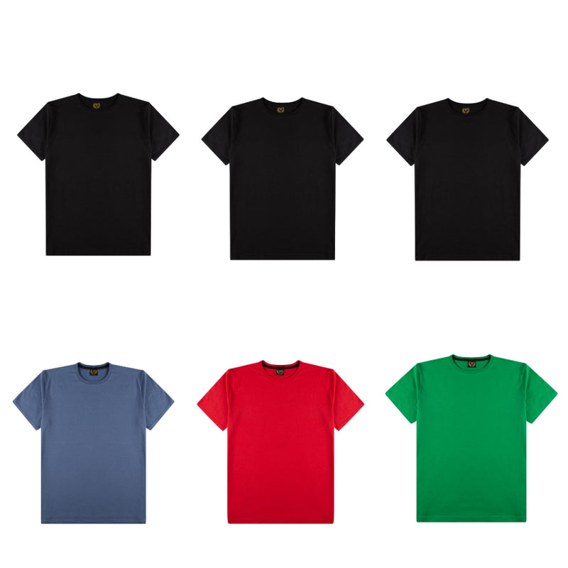 Kit 6 Camisetas Básicas Masculina 100% Algodão