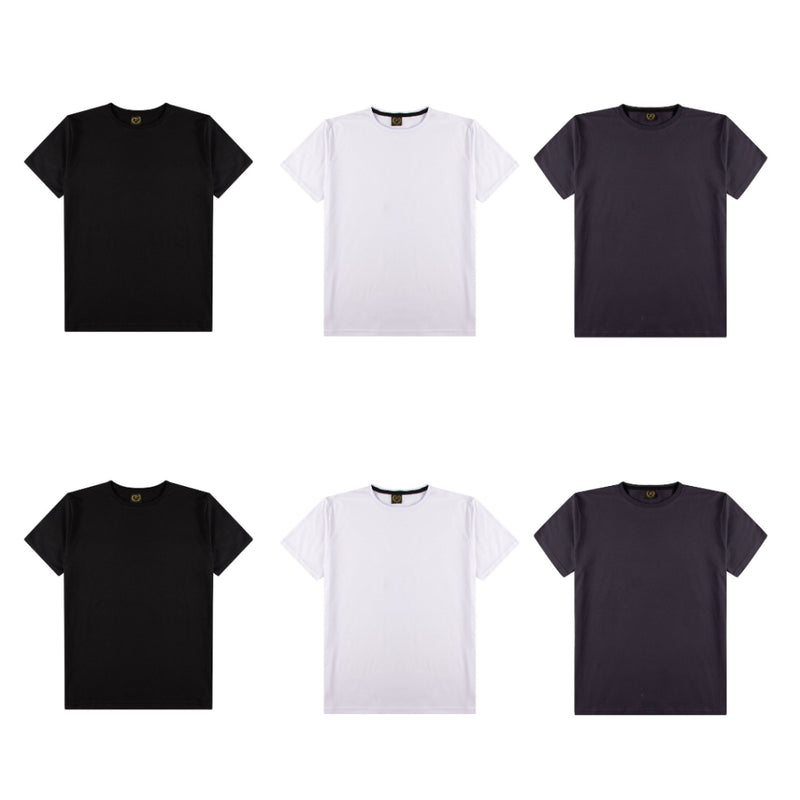 Kit 6 Camisetas Básicas Masculina 100% Algodão