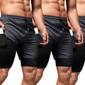 Kit 3 Shorts 2 em 1 tecido DryFit Com Bolso Secreto - bonbrasil