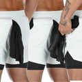 Kit 3 Shorts 2 em 1 tecido DryFit Com Bolso Secreto - bonbrasil